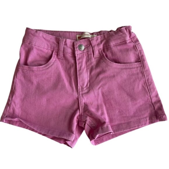 Girls Levis Pink Denim Shorty Shorts Size 8 Reg - Picture 1 of 5